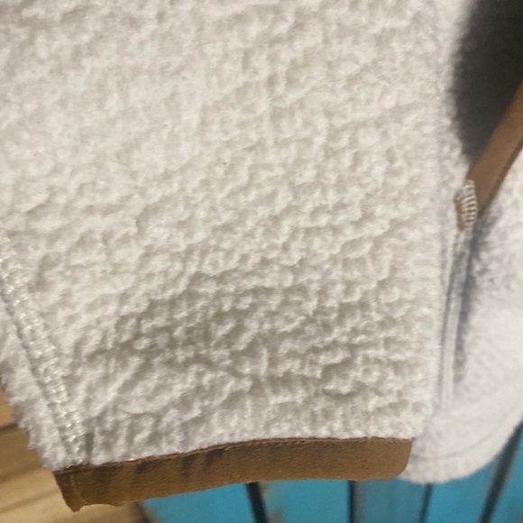 Carhartt women’s relaxed fit fleece pullover jacket white tan size small - Picture 5 of 10